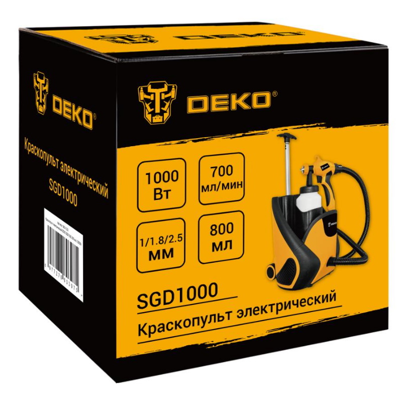 Краскопульт электрический Deko SGD1000 085-1333, 800 мл, 1000 Вт в Рыбинске