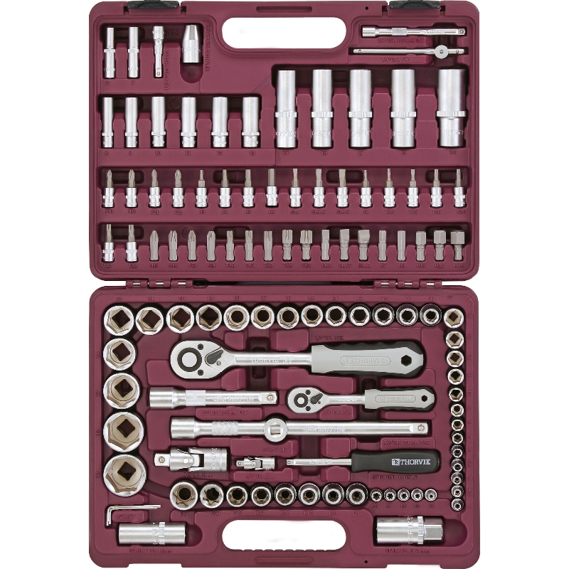 Набор инструментов универсальный Thorvik UTS0108, 1/4", 1/2", 108 предметов в Угличе