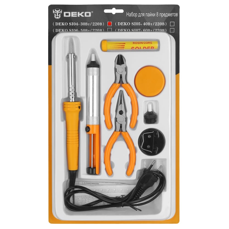 Набор для пайки Deko SI04 065-0561 30Вт220 В 8 предметов 897₽
