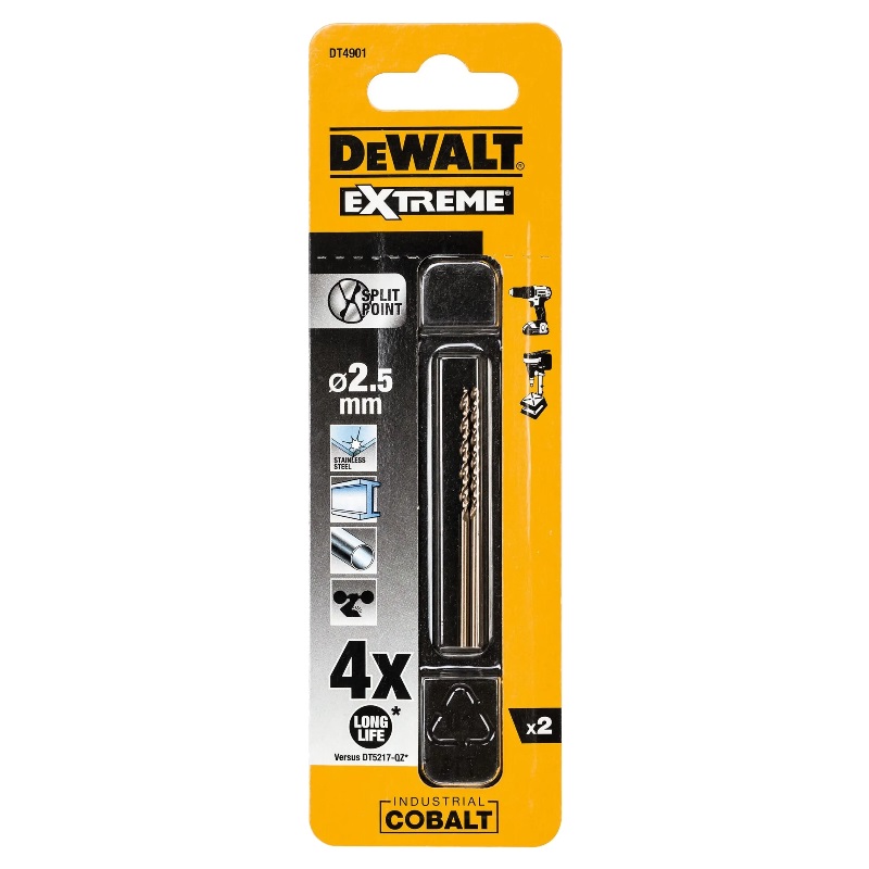 Сверло по металлу DeWalt DT4901-QZ, EX HSS-CO, 2.5х57х30 мм, 2 штуки в Муроме
