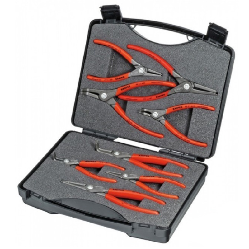 Набор щипцов прецизионных для внутренних и внешних стопорных колец Knipex SRZ KN-002125 кейс 8 предметов 43329₽