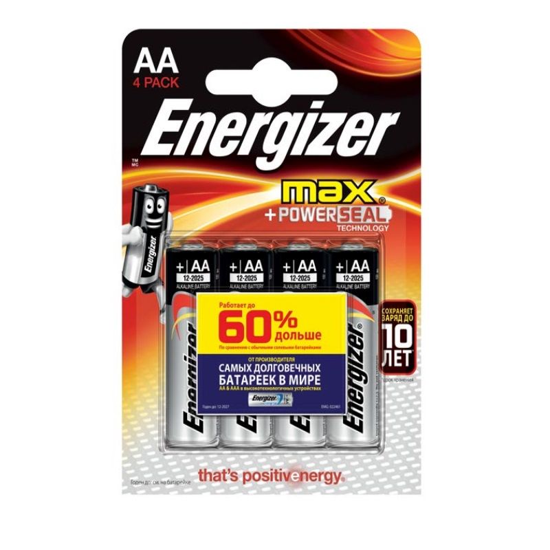 Пальчиковые батарейки Energizer MAX E91 АА (4 шт.) в Иваново
