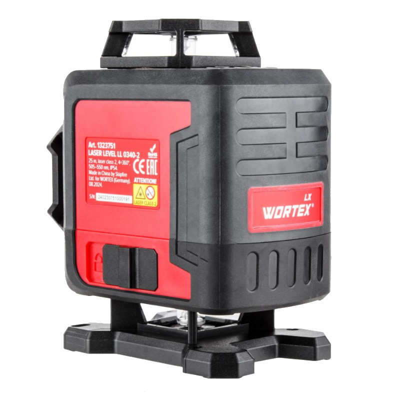 Нивелир лазерный Wortex LX LL 0340-2 1323751, линейный, 4х360°, до 25 м, +/- 0.3 мм/м, зеленый в Угличе
