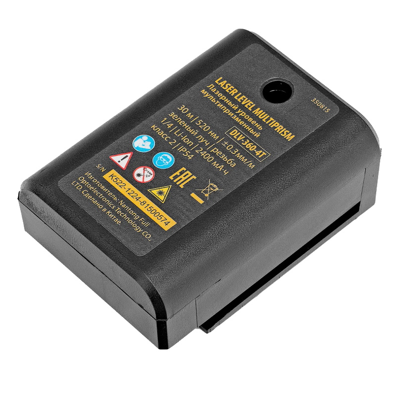 Лазерный уровень мультипризменный Denzel DLV 360-4T 350815, 30 м, зеленый луч, Li-Ion 2,4 Aч, штатив в Твери
