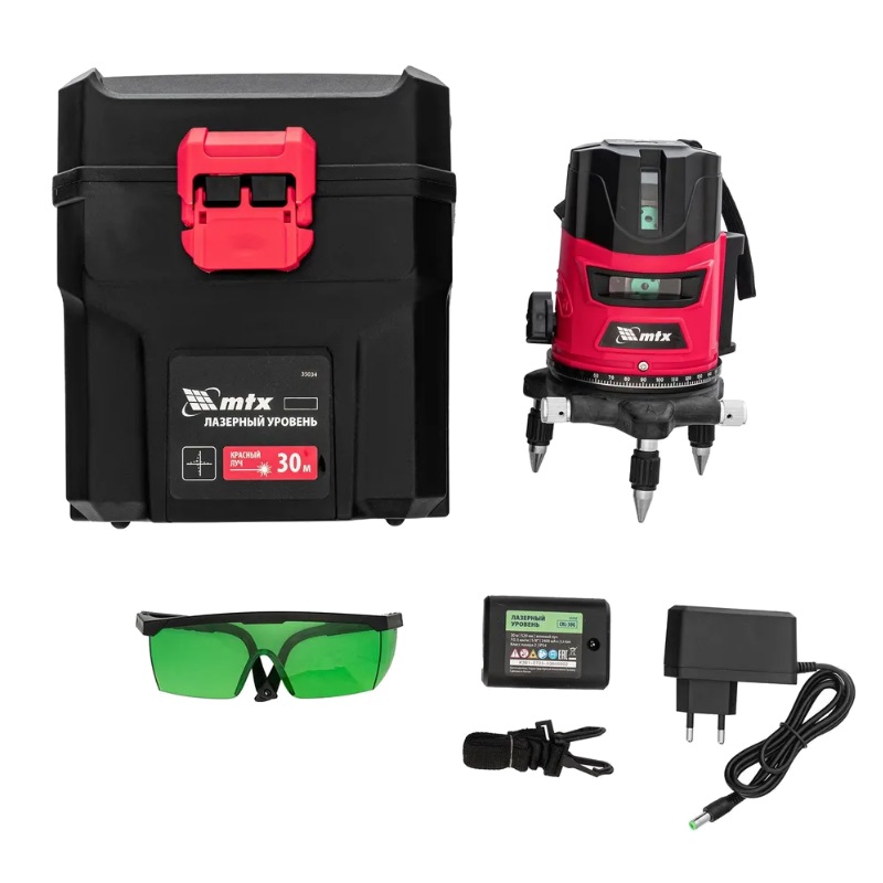 Лазерный уровень MTX CRL-30G (30 м, зеленый луч, акк. Li 2400 mah, резьба 5/8") 35036 в Череповце