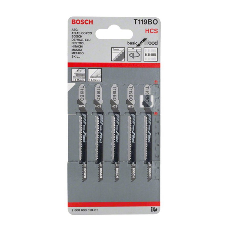 Пилки для лобзика Bosch 2.608.630.310 (T119BO, HCS, 5 шт.) в Кинешме