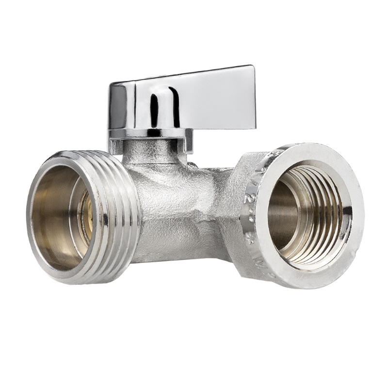 Кран шаровый трёхпроходной MPF, для подключения приборов 1/2" х 3/4" х 1/2" в/н/н, никель, латунь, ГОСТ в Череповце