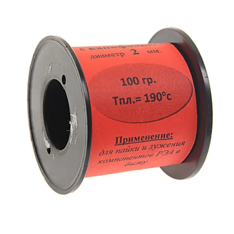 Припой ВТО ПОС-40  PS-60047, d=2.0мм, 100г, с канифолью, катушка в Александрове