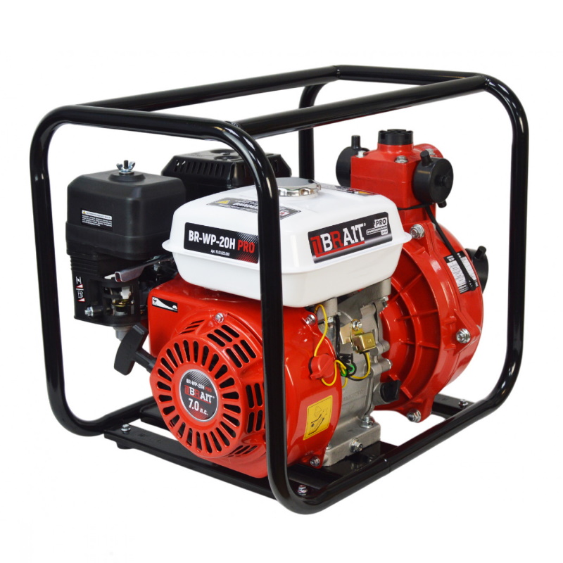 Мотопомпа бензиновая Brait BR-WP-20H PRO 15.01.023.002, 7л.с.,производительность 30 куб.м/ч, высоконапорная