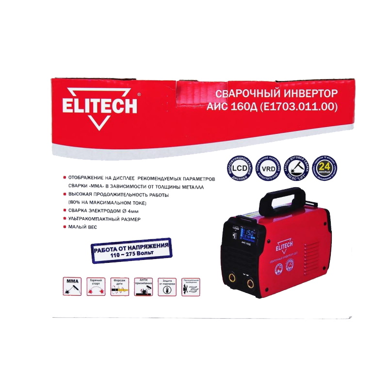 Сварочный инвертор Elitech АИС 160Д 196350, MMA, TIG в Иваново