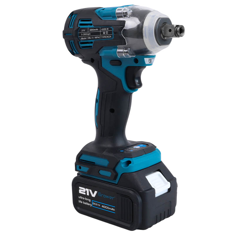Бесщеточный ударный гайковерт Grower DBL10, 450 Нм, 21v (под Makita LXT), 4Ah аккумулятор 2 шт, в кейсе
