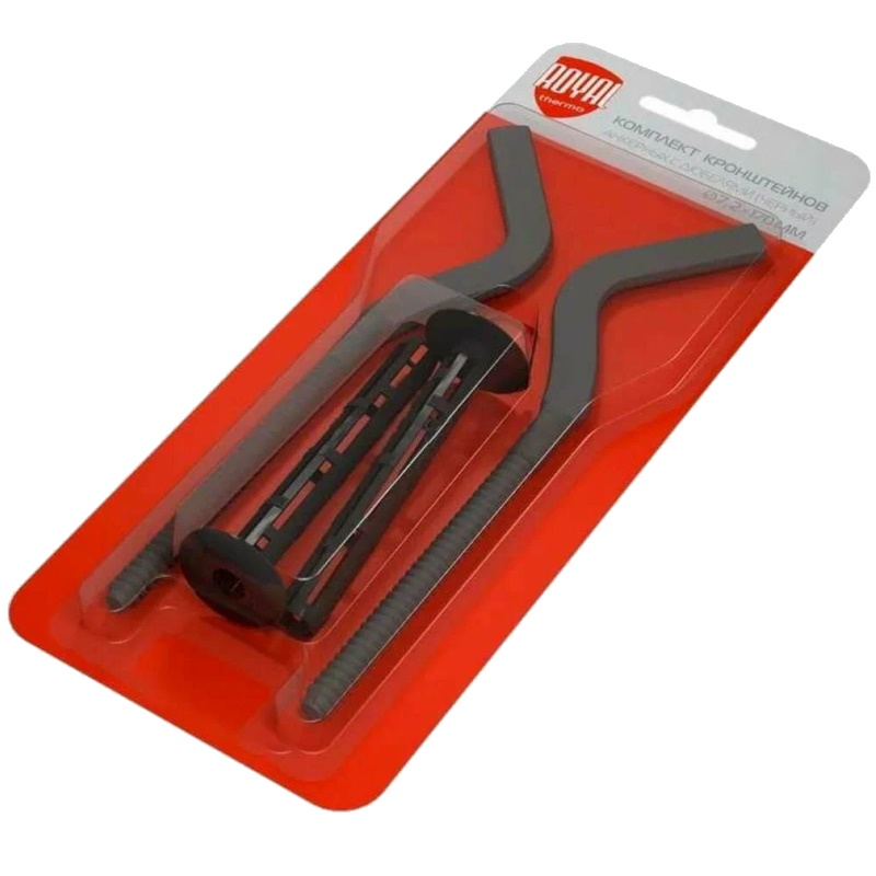 Комплект плоских кронштейнов с дюбелями Royal Thermo, 7.2х170 мм, черные