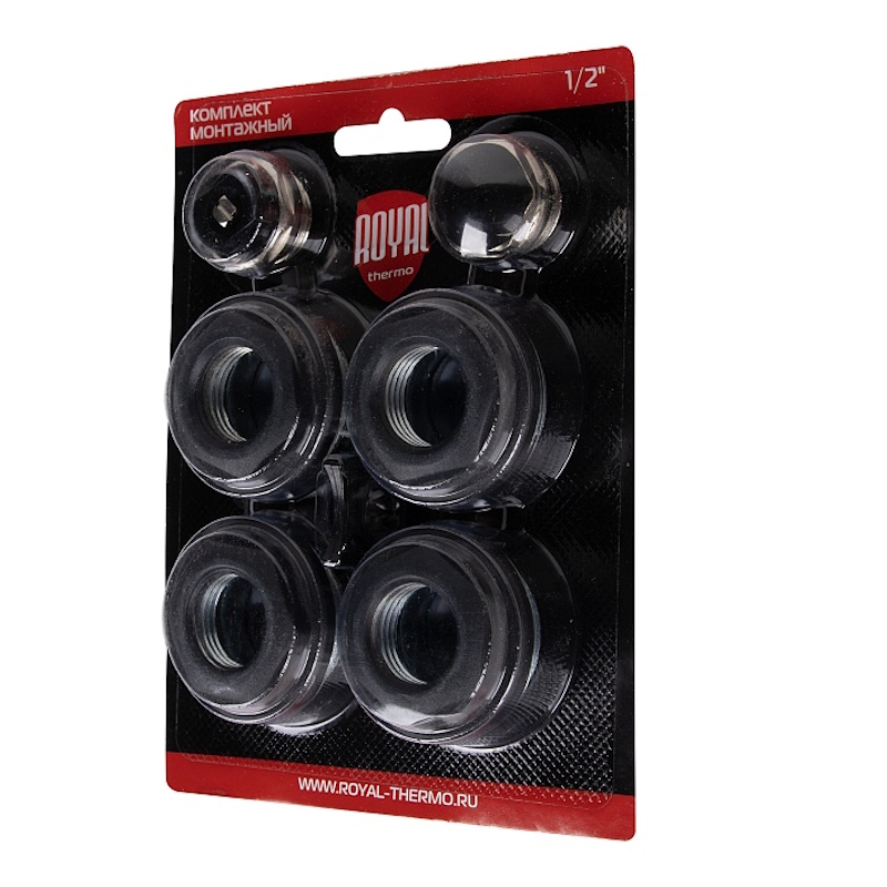 Комплект монтажный Royal Thermo НС-1614222, 1”х 1/2", черный в Угличе