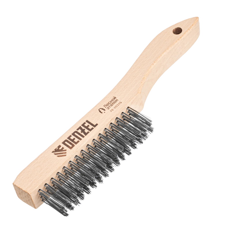Щетка зачистная 4-х рядная Denzel 74844 прямая проволока из нержавеющей стали с деревянной ручкой EFP 226₽