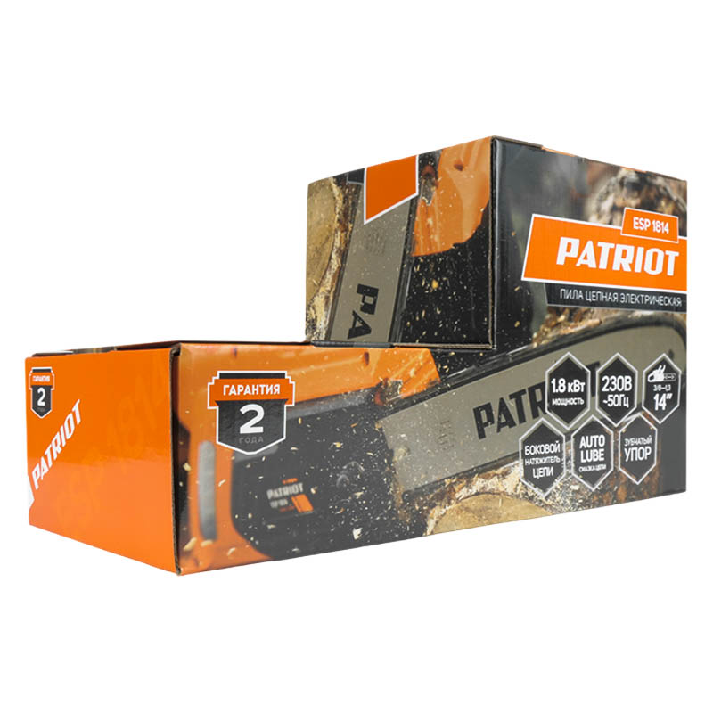 Электропила шинная Patriot ESP 1814 (1800 вт, шина 14 дюймов, скорость цепи 11.8 мс, вес 4.5 кг) в Кинешме