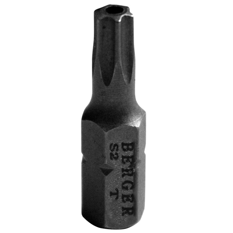 Биты Berger BG2391, магнитные, c отверстием, Torx20H, 25 мм, 2 шт., S2 в Угличе