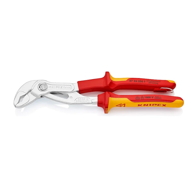 Клещи переставные Knipex COBRA KN-8726250T, VDE, зев 50 мм, длина 250 мм, хром, 2-компонентные диэлектрические ручки в Ярославле