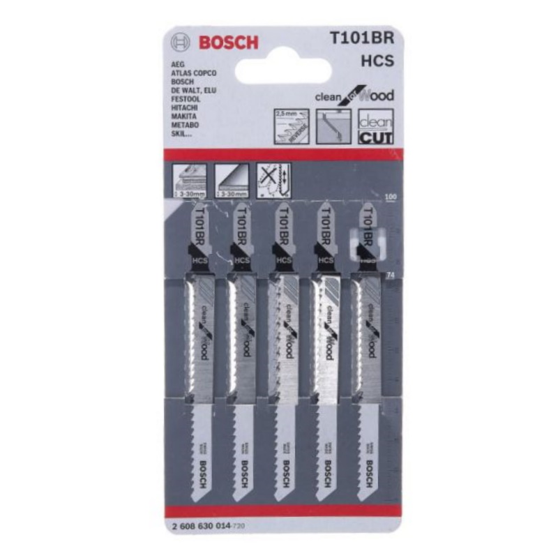 Пилки для лобзика Bosch 2.608.630.014 (T101BR, HCS, 5 шт.) в Костроме