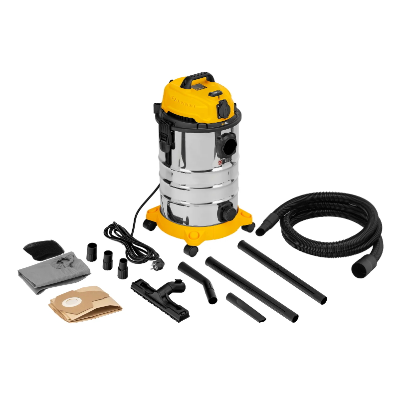 Пылесос строительный Denzel LVC30 28293 1400 Вт бак 30 л шланг 3 м розетка с автосинхр 8237₽