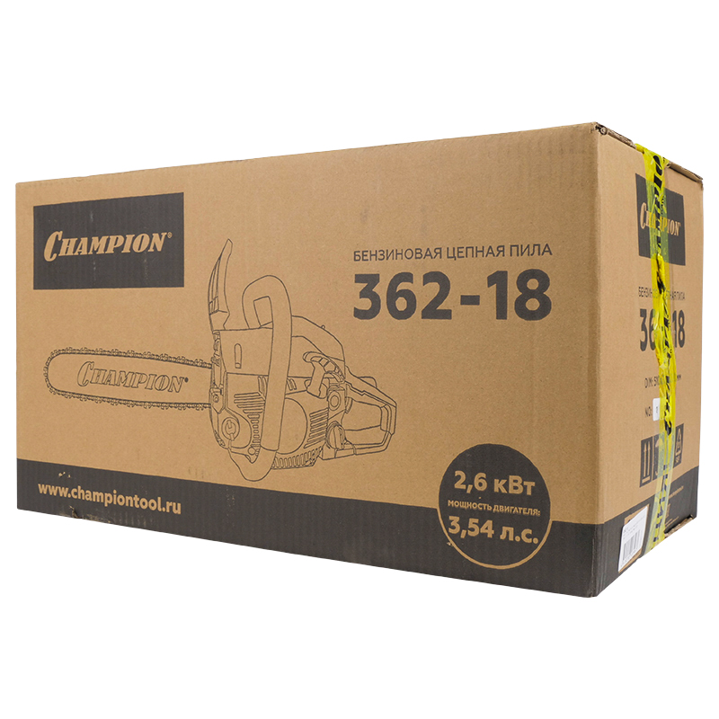 Бензопила Champion 362-18" 0,325-1,5-72 + ПОДАРОК