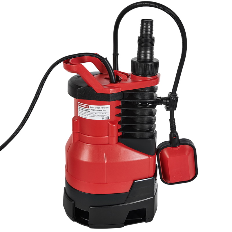 Насос дренажный Rommer PROFI RDP-0005-100750, H-8 м, Q-13.5 м3/ч, кабель 10 м, 750 Вт, для грязной воды в Кинешме