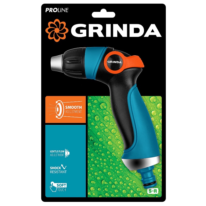 Поливочный пистолет Grinda PROLine S-R 429101, плавная регулировка напора, двухкомпонентный в Иваново