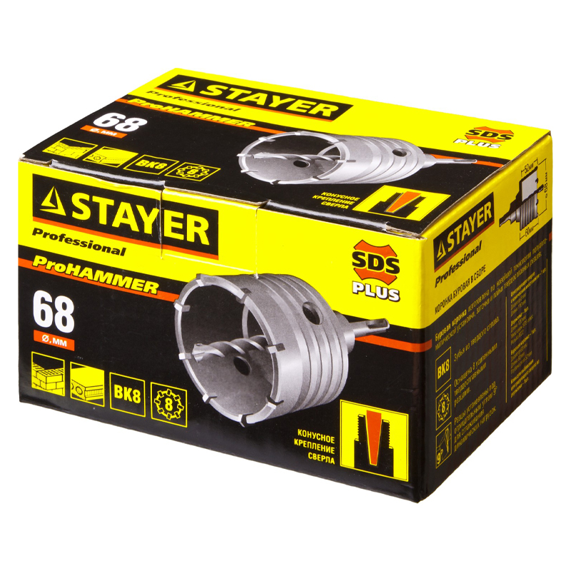 Коронка буровая Stayer PROFESSIONAL 29190-68_z01 в сборе (SDS-plus) в Иваново