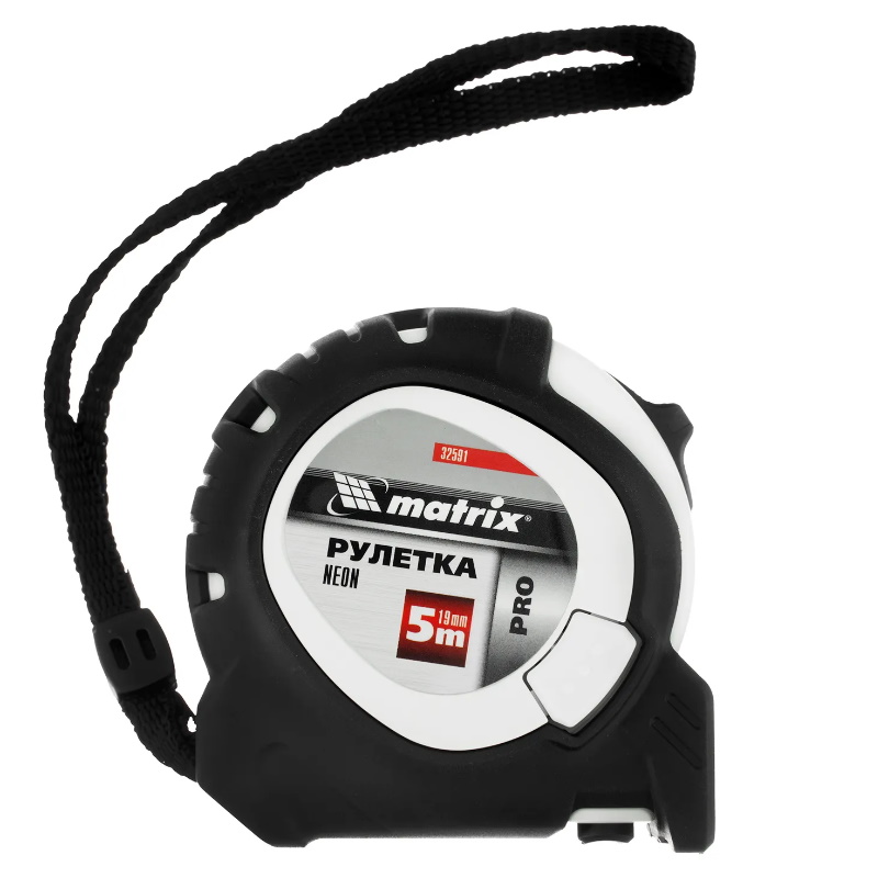 Рулетка Matrix Neon PRO 32591, 5 м x 19 мм, обрезиненный корпус, 3 фиксации в Туле