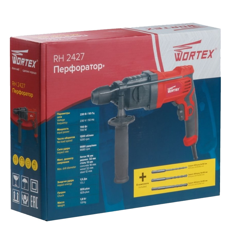 Перфоратор Wortex RH 2427 RH242700025 + набор буров в Рыбинске