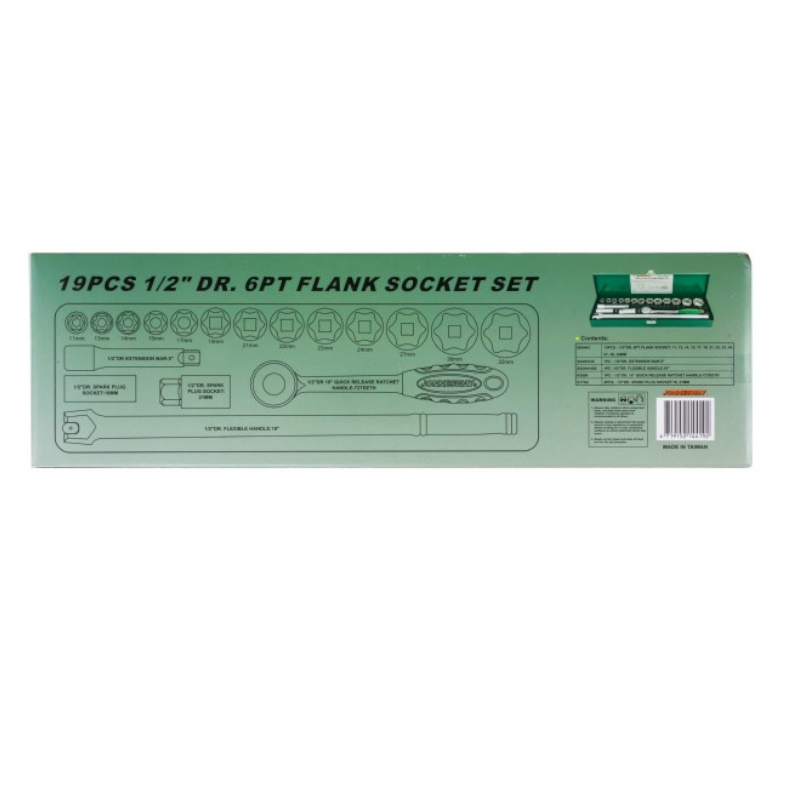 Набор головок торцевых Jonnesway S04H419S 047432, 1/2"DR, 11-32 мм, 19 предметов