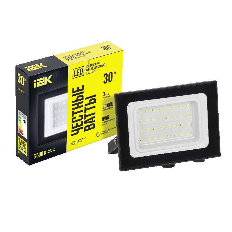 Прожектор IEK LPDO601-30-65-K02 СДО 06-30 светодиодный черный IP65 6500K 597₽