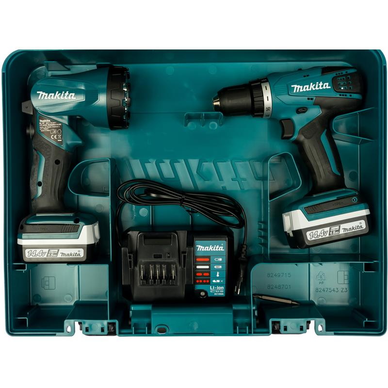 Дрель-шуруповерт аккумуляторная Makita DF347DWLE (30 Нм, 14.4 В, 2 АКБ 1.3 Ач, ЗУ, кейс) в Твери