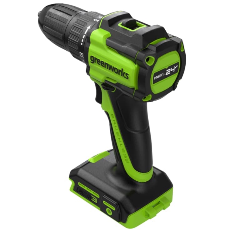 Дрель-шуруповерт аккумуляторная Greenworks DD345 24V 3708307CUA, б/щет, 27/45 Нм,13мм,1х2Ач,ЗУ,кор в Туле