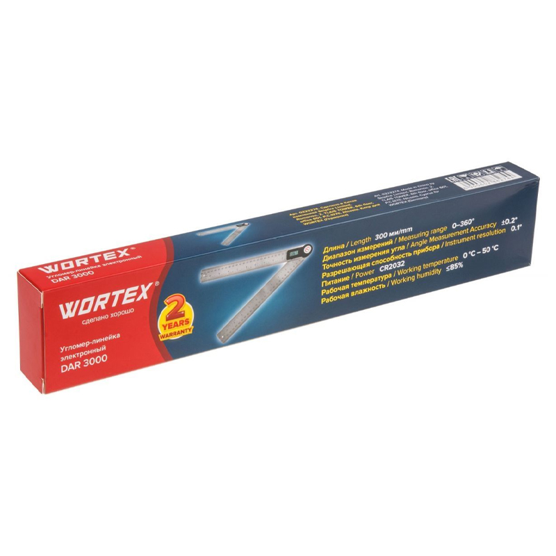 Угломер-линейка электронный Wortex DAR 3000 0323274 (+-0,2°, 300 мм) в Муроме