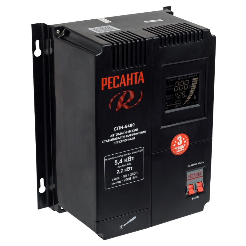 Стабилизатор напряжения Ресанта СПН-5400 63/6/26 (5-киловаттный)