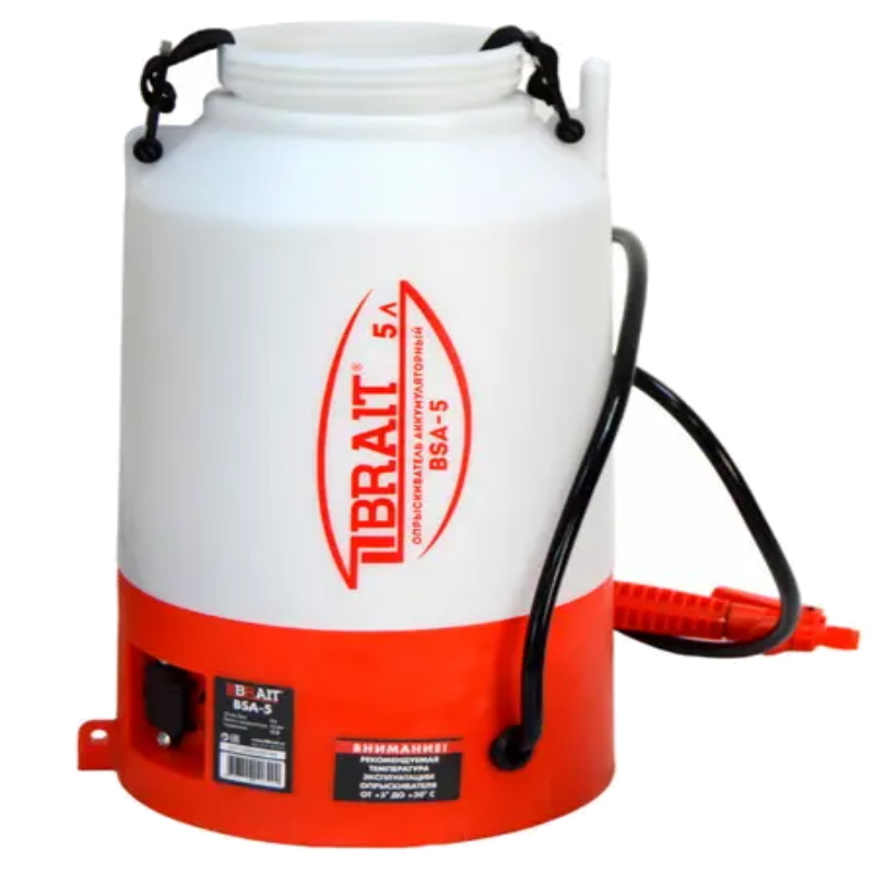 Опрыскиватель аккумуляторный Brait BSA-5 27.01.007.072, объем 5 л, рабочее давление 1.5-4 бар, АКБ гелевый, 12 В, 1.3 Ач в Рыбинске