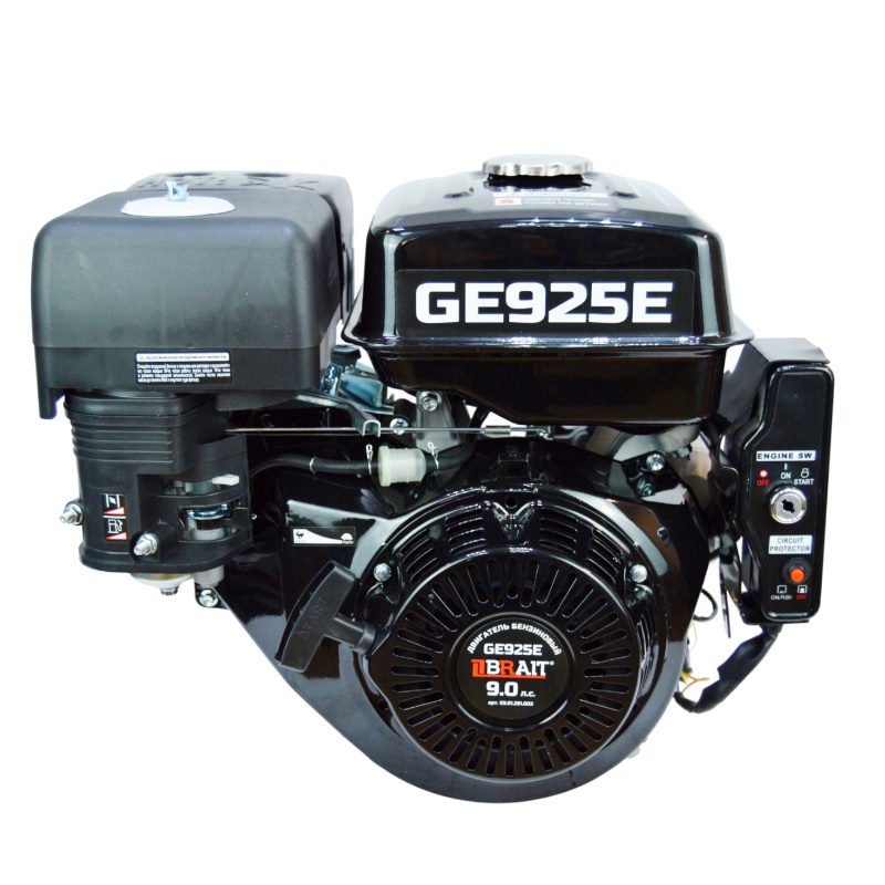 Двигатель бензиновый Brait GE925E 03.01.291.002, 9л.с., электростартер, шкив 25мм в Костроме