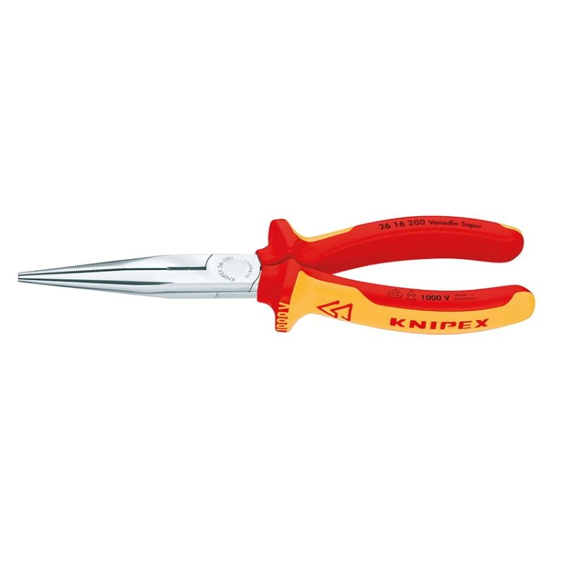 Длинногубцы Knipex KN-2616200 с режущими кромками (двухкомпонентные рукоятки, изолированные, вес 0.2 кг) в Муроме