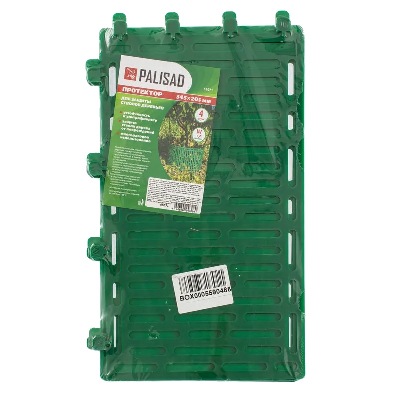 Защитно-декоративное ограждение для защиты деревьев и кустов Palisad 65071, комплект 4 шт., зеленый в Туле
