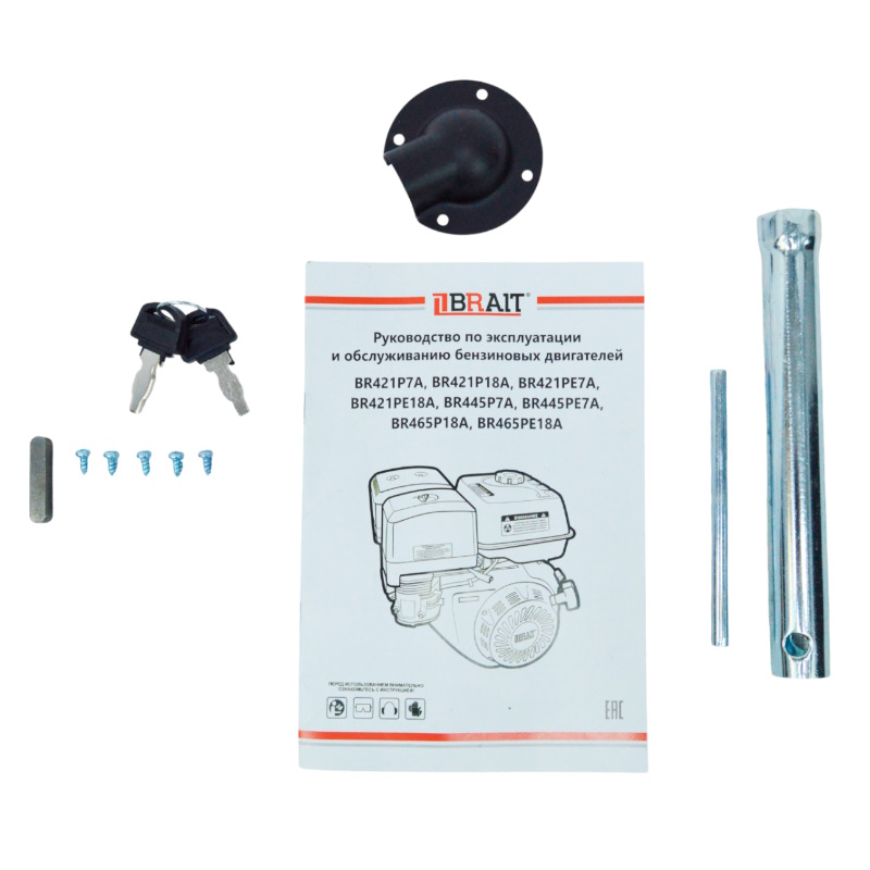 Двигатель бензиновый Brait BR445PE7A 03.01.283.002, 17л.с., электро запуск, с катушкой 7А, вал 25мм в Муроме