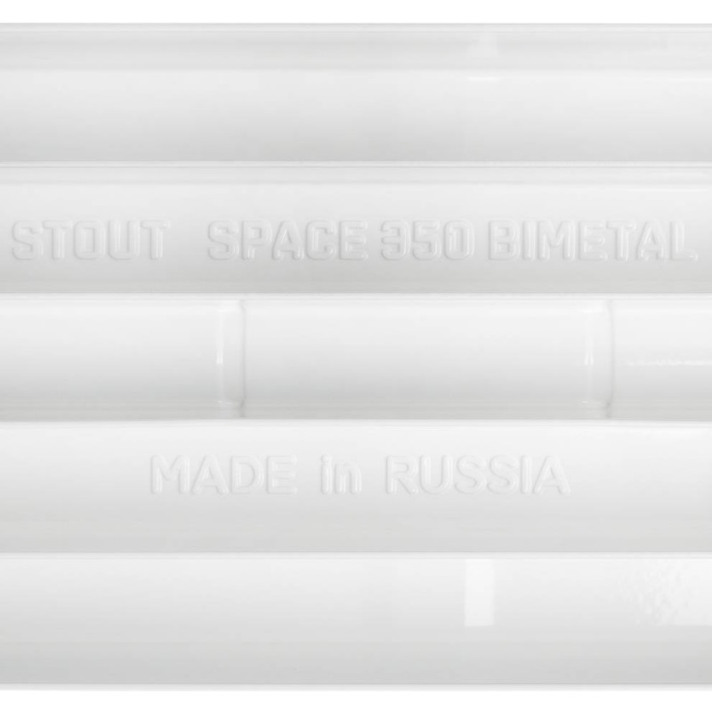 Биметаллический радиатор Stout Space 350 SRB-0310-035008, RAL9016, 8 секций, боковое подключение в Иваново