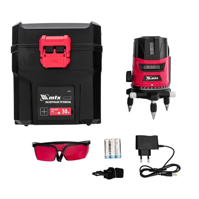 Лазерный уровень MTX CRL-30R (30 м, красный луч, батарейки, резьба 5/8") 35034 в Коврове