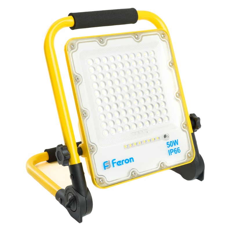 Прожектор светодиодный Feron LL-951 48676 переносной с зарядным устройством 50W 10Ah 6400K IP66 6908₽