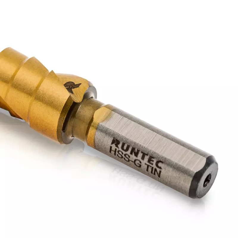 Сверло ступенчатое Runtec RT-DS4-12-9, 4-12 мм, 9 ступеней, HSS-TiN