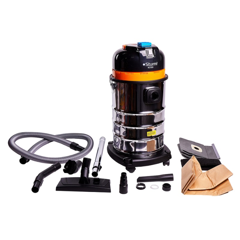 Промышленный пылесос Sturm VC7203 1600Вт 30 л розетка для электроинструмента 2кВт 12742₽