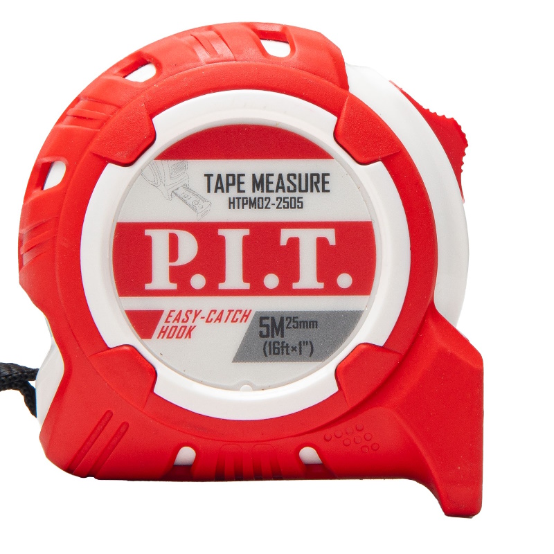 Рулетка с фиксатором P.I.T. HTPM02-2505, 5 м x 25 мм, ABS+TPR