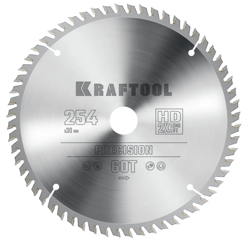 Пильный диск по дереву Kraftool Precision 36952-254-30 254 х 30 мм 60Т 2507₽
