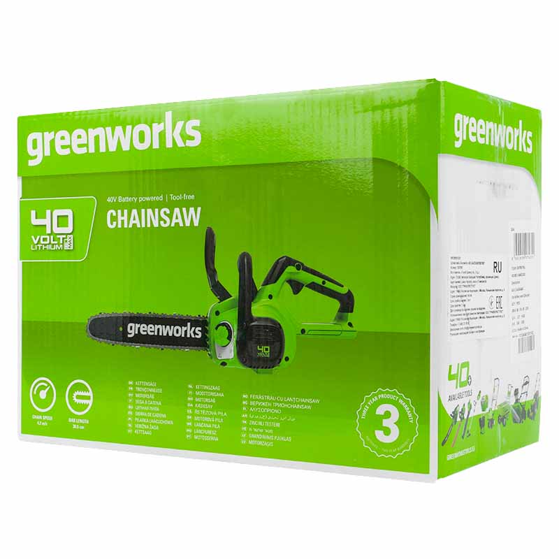 Миниатюрная цепная пила Greenworks Gen II 40В 2007807 (скорость вращения 4.2 м/с) в Нижнем Новгороде