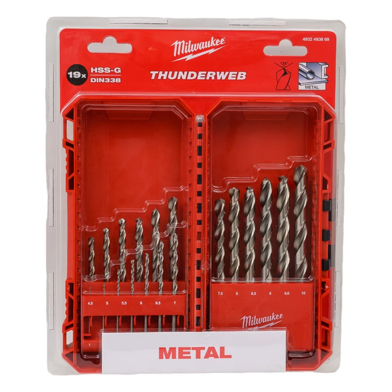 Набор сверл по металлу Milwaukee THUNDERWEB™ GEN III 4932493869 HSS-G, 19 шт. (1-10 мм)   в Муроме