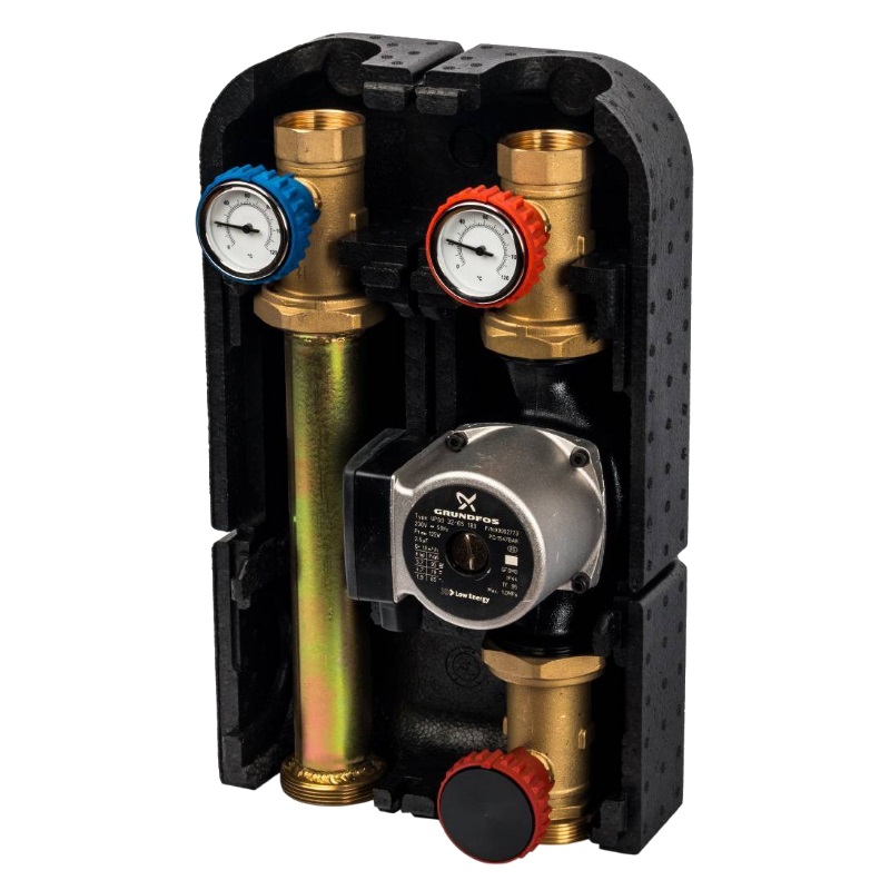 Насосная группа Stout SDG-0001-003202, с прямым контуром, 1 1/4", с насосом Grundfos UPSO 32-65 в теплоизоляции DN 32 в Ярославле